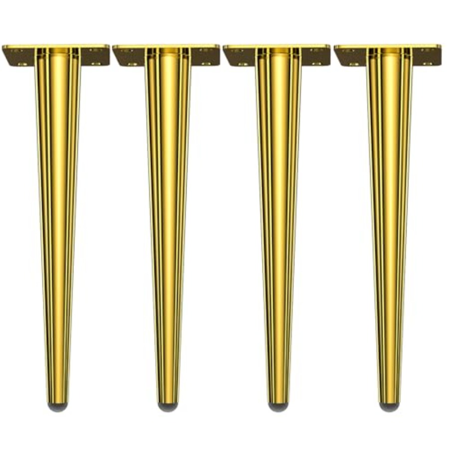 Furniture Hardware Feet - 2 Furniture Table Legs Golden, Steel