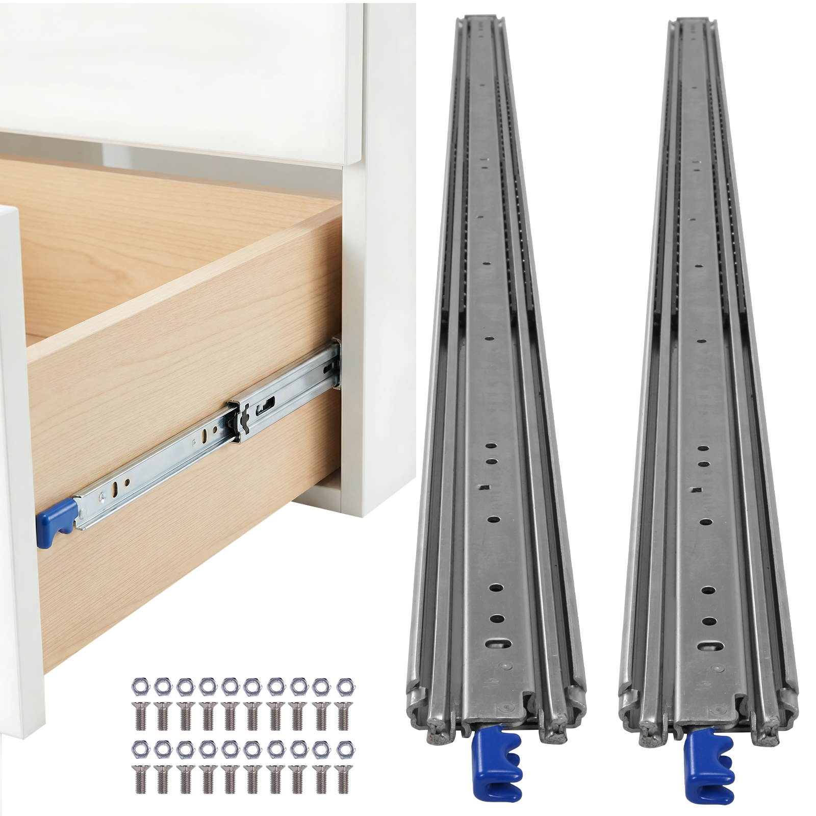 Drawer Slide Pair - 1 Pair 68inch Side Mount Full