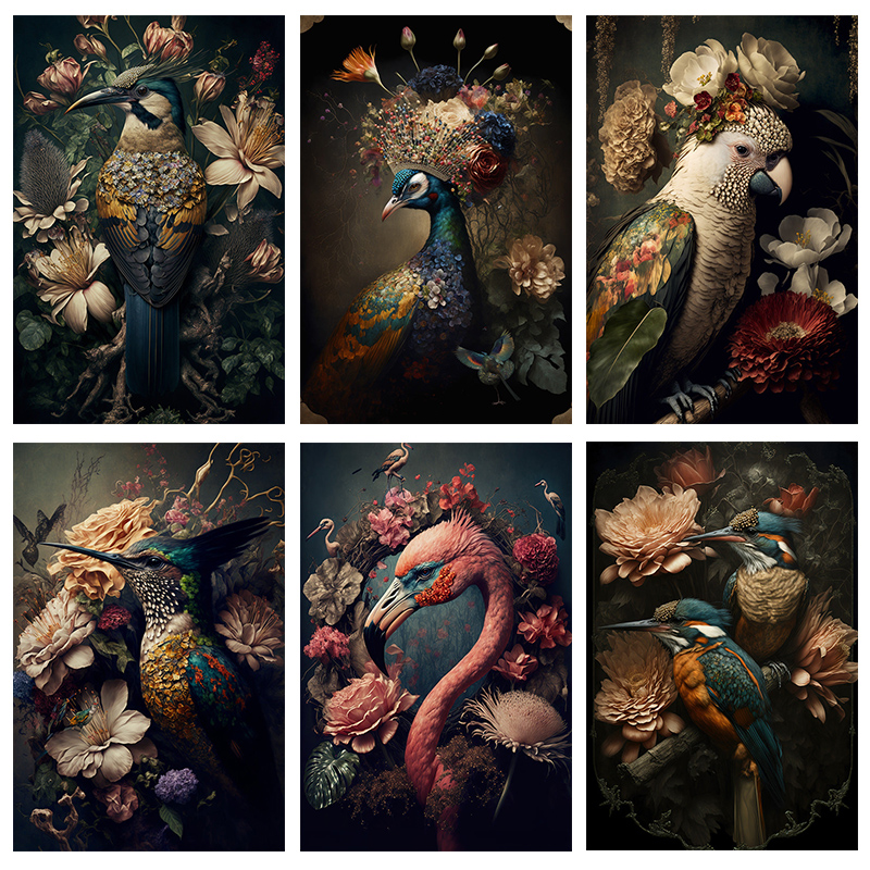 Furniture Paradise & Hardware Ghaziabad Photos - Retro Flower Bird Posters and Prints