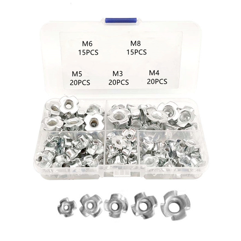Furniture Hardware Nut - 90pcs/Box Four Claws Nut M3 M4