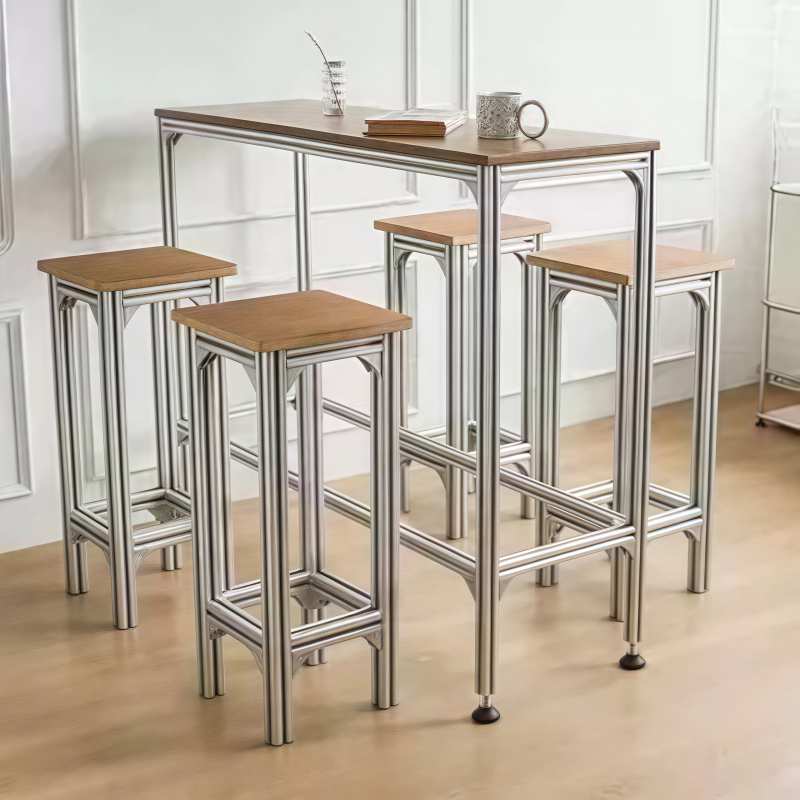 solid wood high bar table and  - Furniture Hardware Shop ulasan dan harga