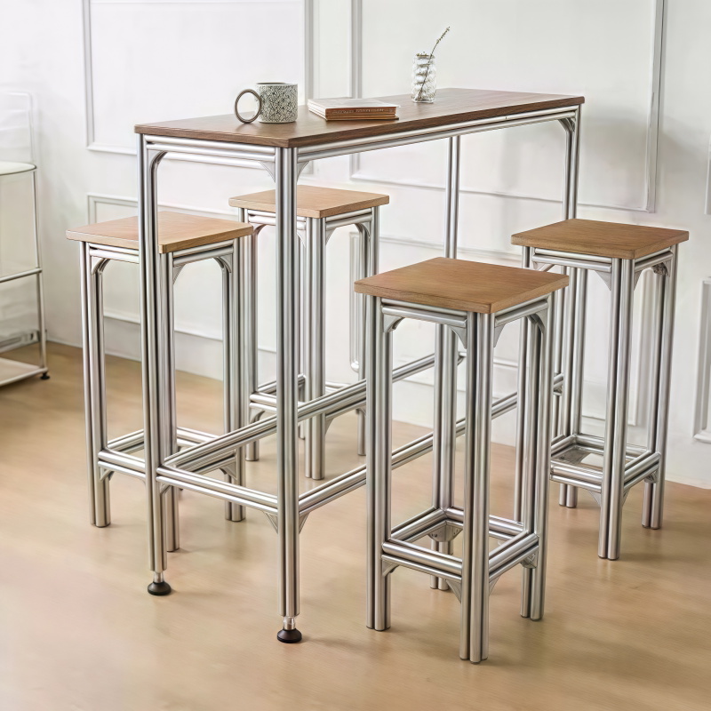 solid wood high bar table and  - Furniture Hardware Shop ulasan dan harga