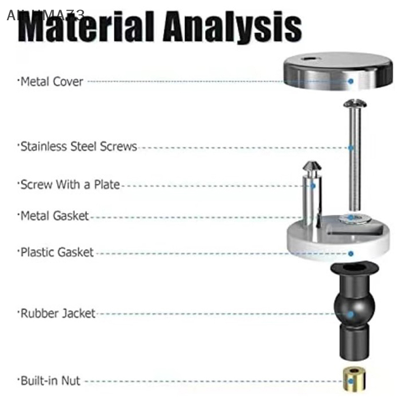 HMA73-2Pcs Toilet Seat Top Fix - Furniture Hardware Screws ulasan dan harga