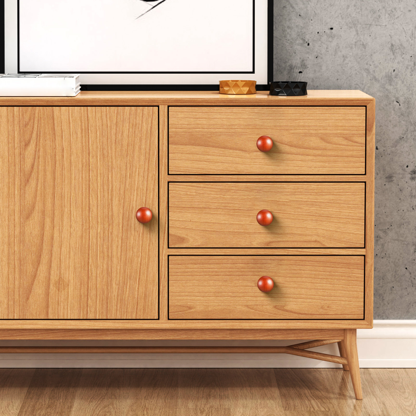 20Pcs Solid Wood Knobs Polishe - Furniture Hardware Drawer Pulls ulasan dan harga