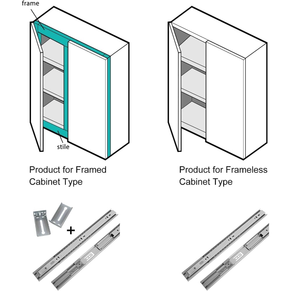 6 Pairs 22 Inch Soft Close Dra - Drawer Slide Pair ulasan dan harga