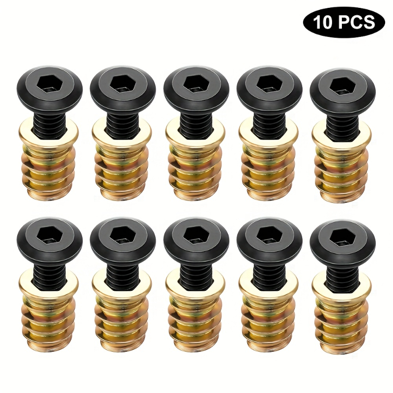 10PCS Threaded Inserts Nut Com - Furniture Hardware Nut ulasan dan harga