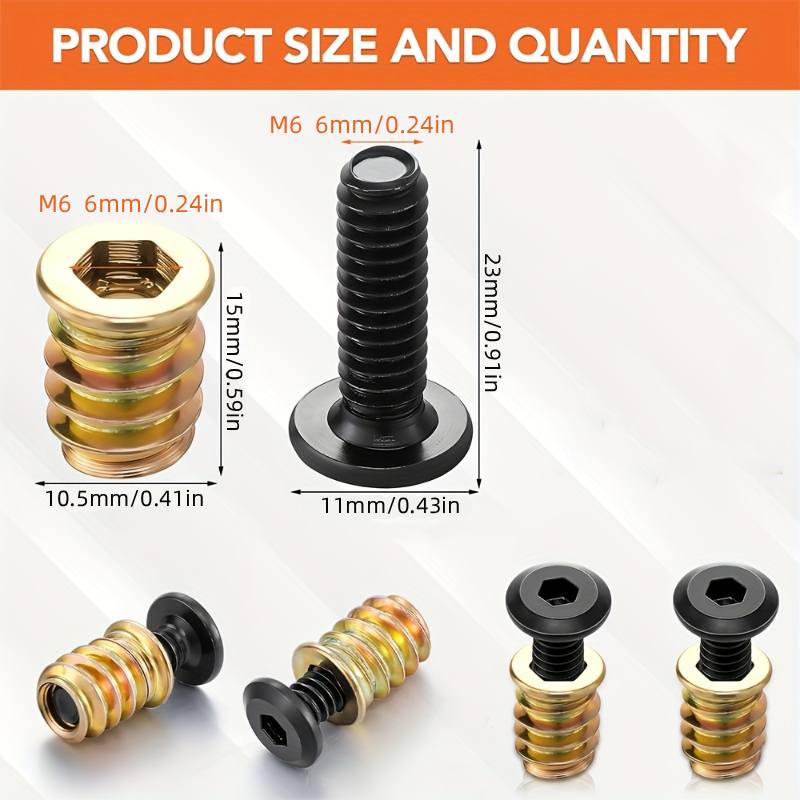 10PCS Threaded Inserts Nut Com - Furniture Hardware Nut ulasan dan harga