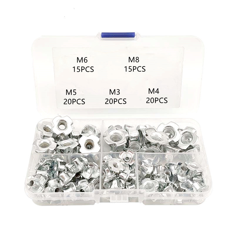 90pcs/Box Four Claws Nut M3 M4 - Furniture Hardware Nut ulasan dan harga