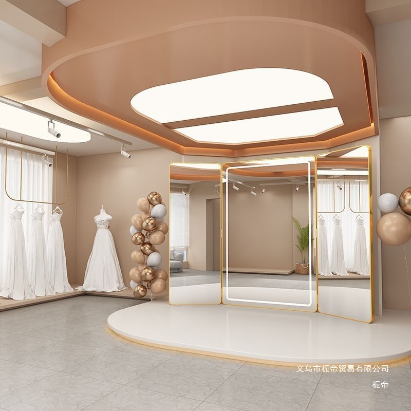 Wedding Shop Three-sided Mirro - Furniture Hardware Shop ulasan dan harga