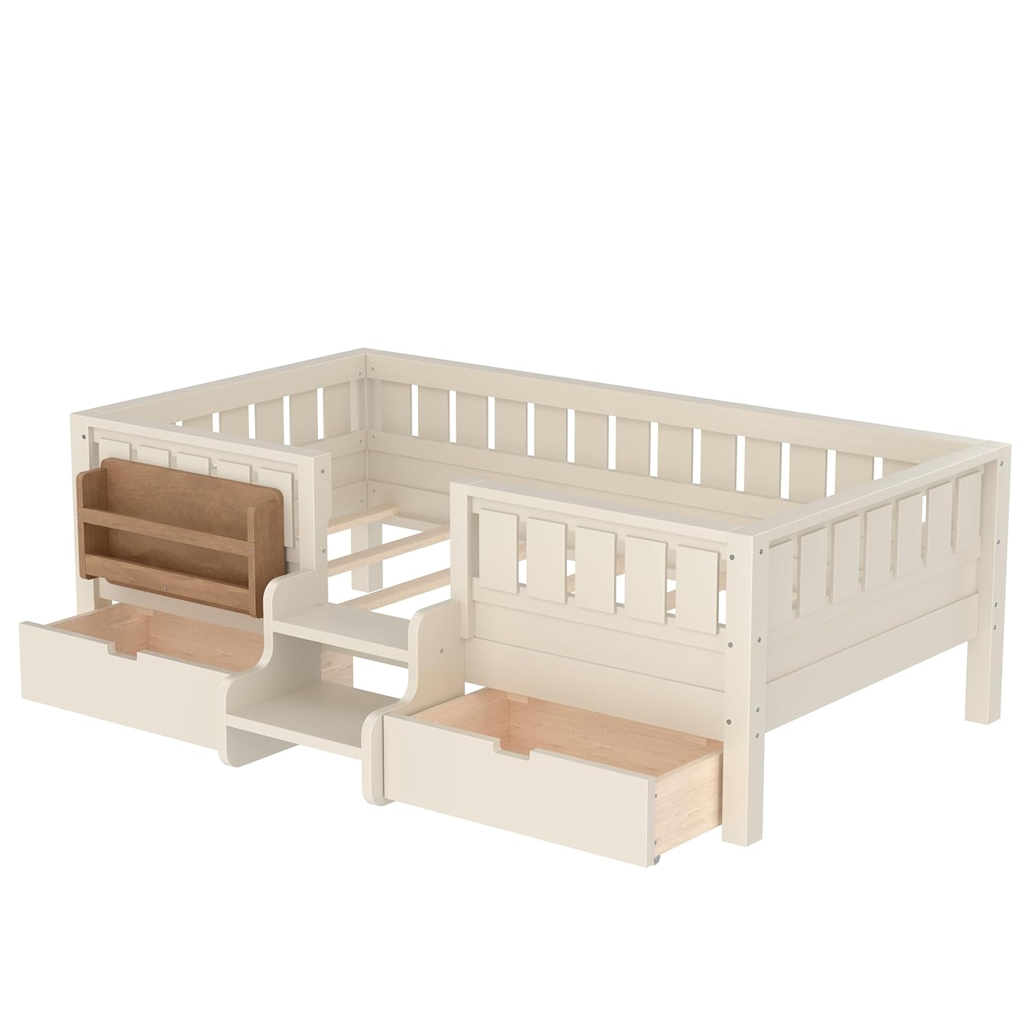 Twin Kids Bed with High Rails  - Drawer Slide Pair ulasan dan harga