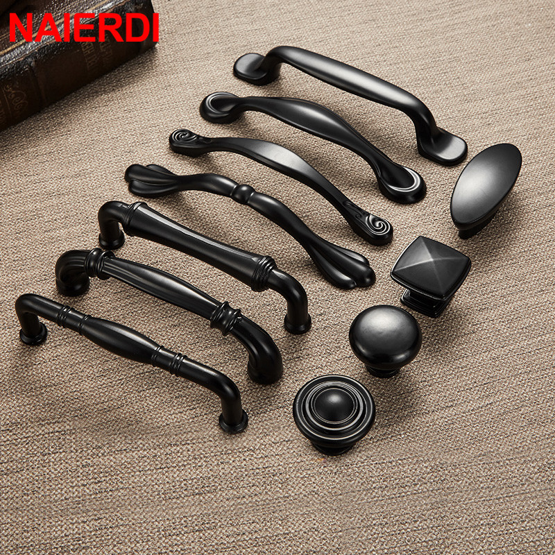 NAIERDI Zinc Alloy Black Cabin - Furniture Hardware Drawer Pulls ulasan dan harga