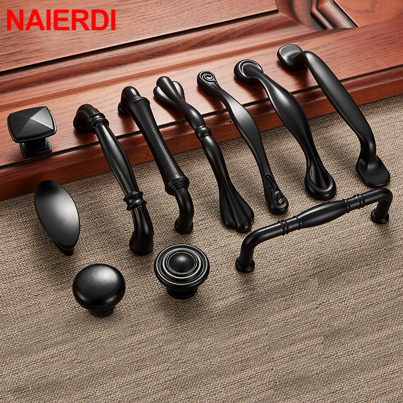 NAIERDI Zinc Alloy Black Cabin - Furniture Hardware Drawer Pulls ulasan dan harga