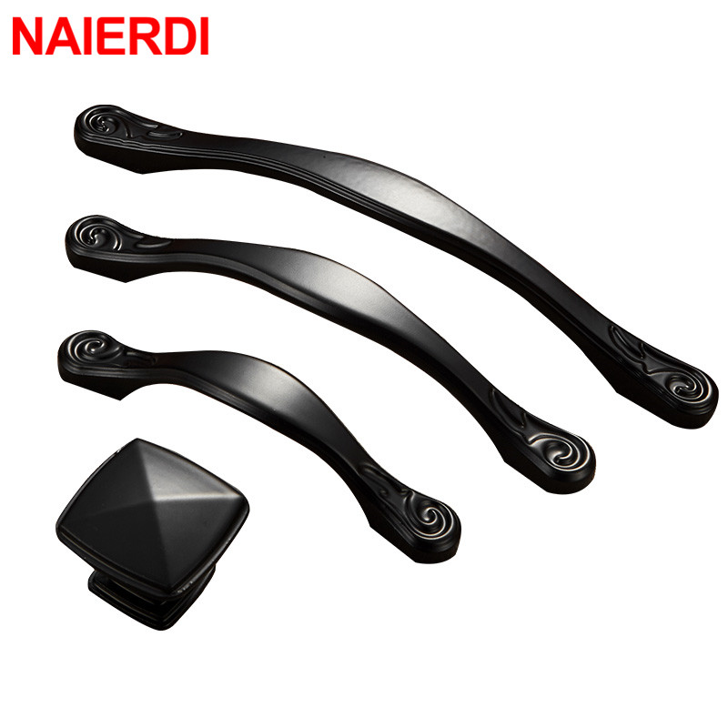 NAIERDI Zinc Alloy Black Cabin - Furniture Hardware Drawer Pulls ulasan dan harga