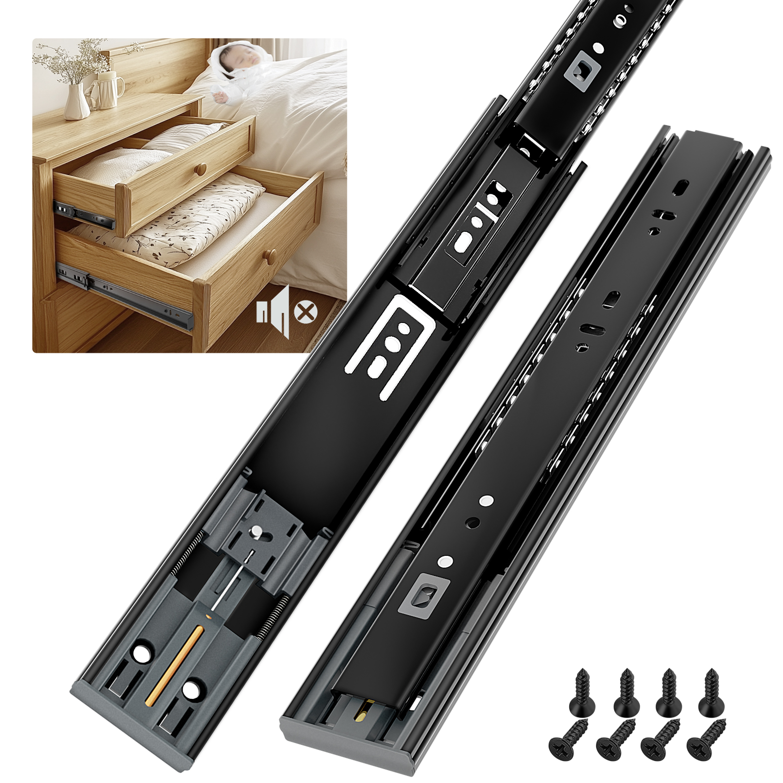 AOLISHENG Soft Close Drawer Sl - Drawer Slide Pair ulasan dan harga
