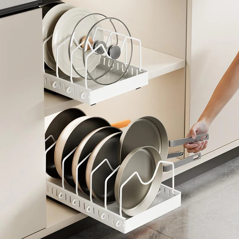 Adjustable Pull Out Pot Rack w - Drawer Slide Pair ulasan dan harga