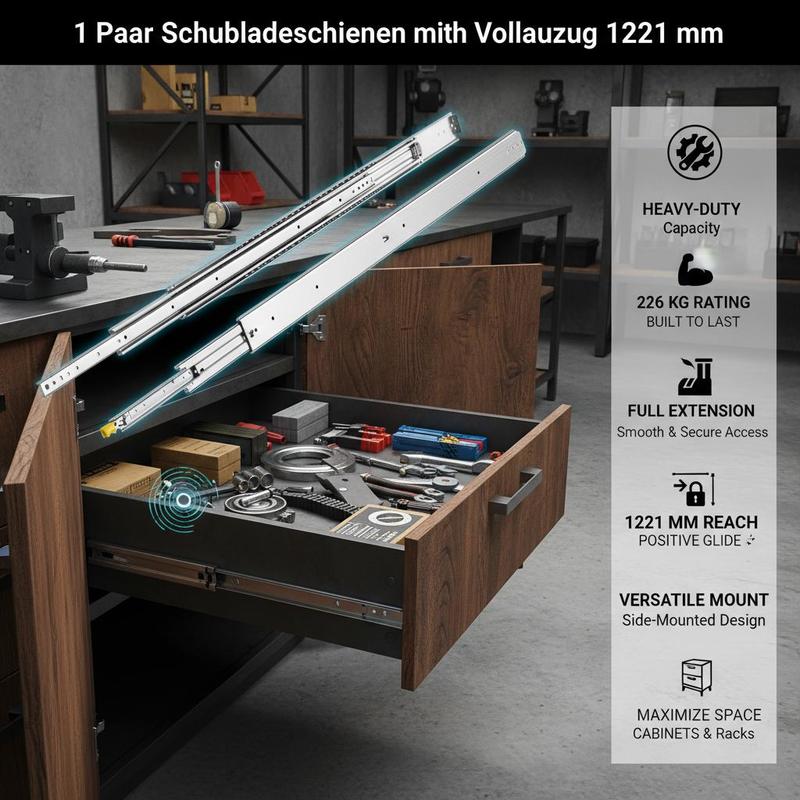 1 Pair Full Extension Drawer S - Drawer Slide Pair ulasan dan harga